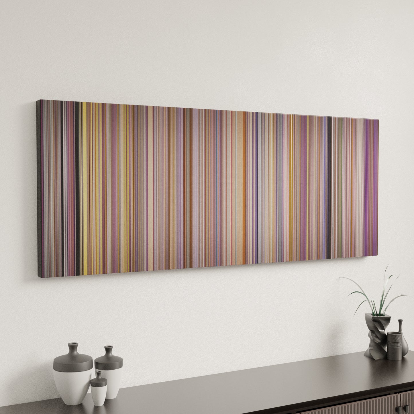 Minimal interior design with The Boys on the Bus Frome on the wall