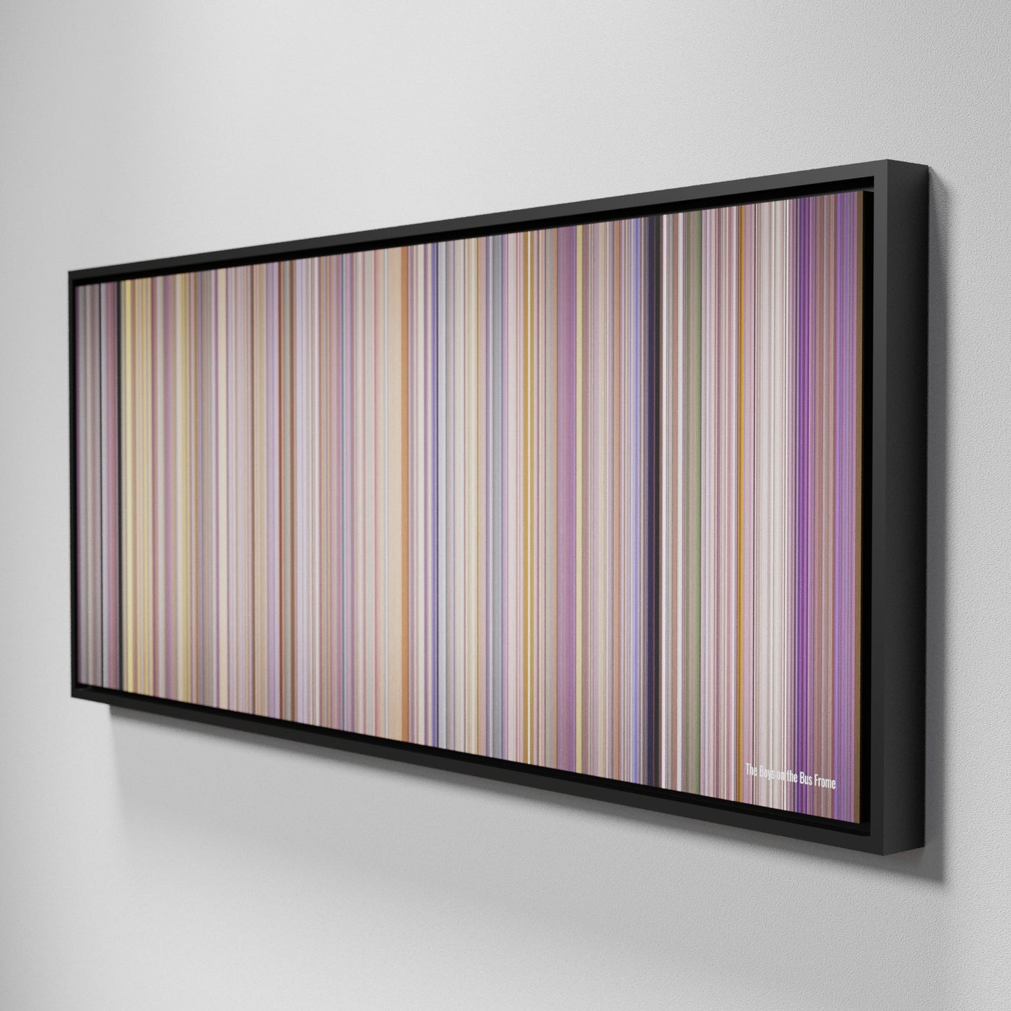 Side view of Framed Buff's of The Boys on the Bus Frome on the wall