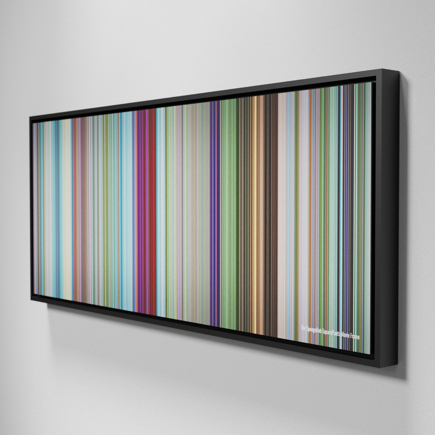 Side view of Framed Buff's of The SpongeBob SquarePants Movie Frome on the wall