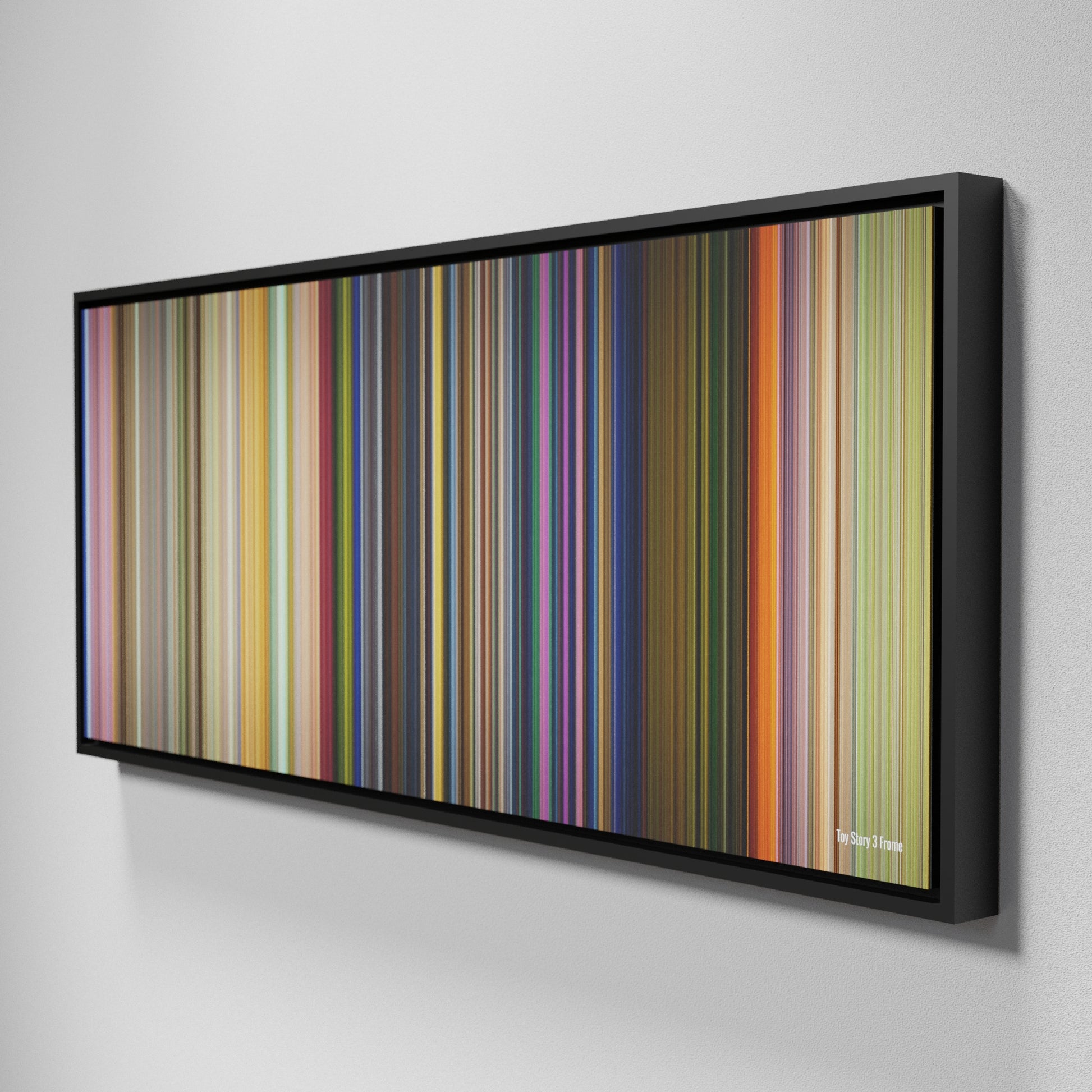 Side view of Framed Buff's of Toy Story 3 Frome on the wall