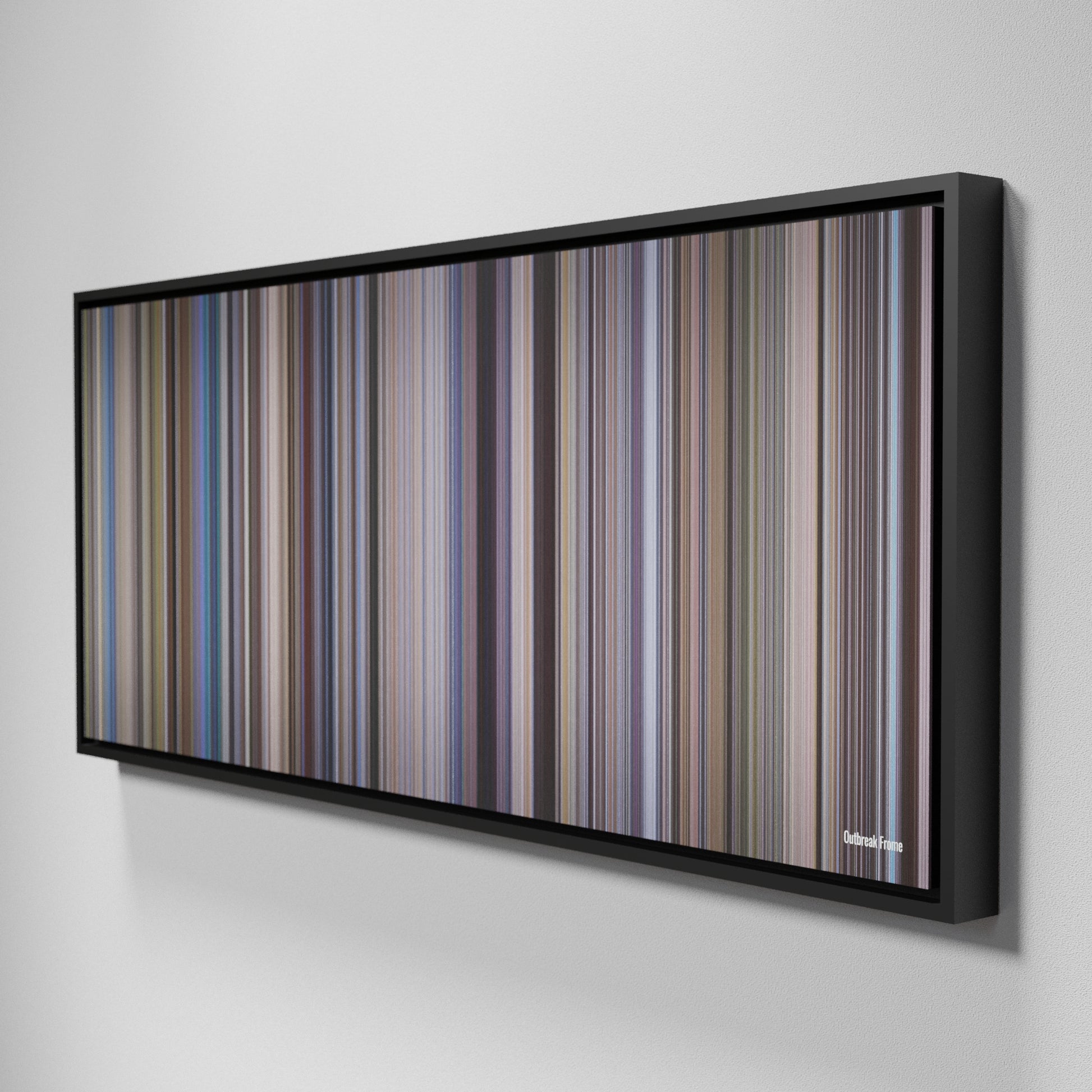 Side view of Framed Buff's of Outbreak Frome on the wall