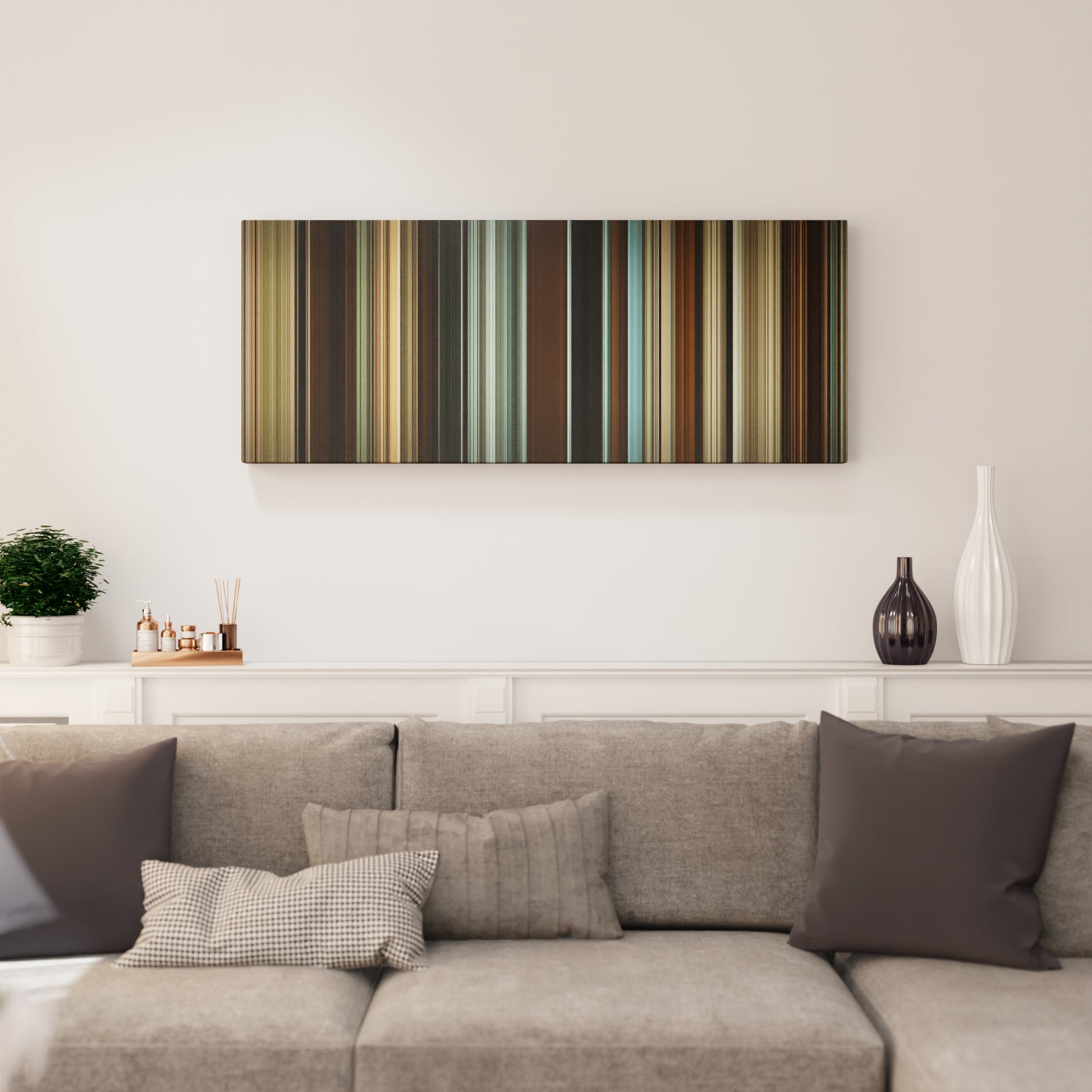 Living room interior with The Assassination of Jesse James by the Coward Robert Ford Frome on the wall