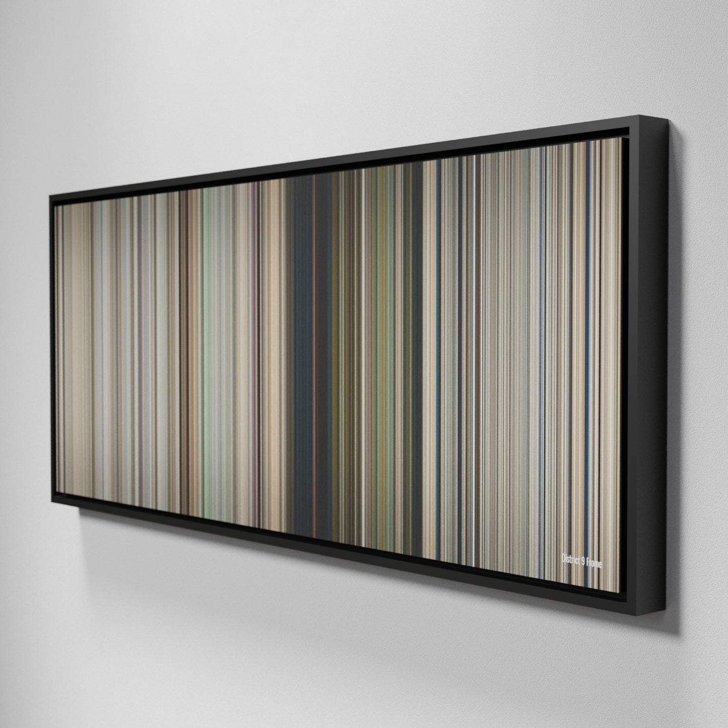 Side view of Framed Buff's of District 9 Frome on the wall