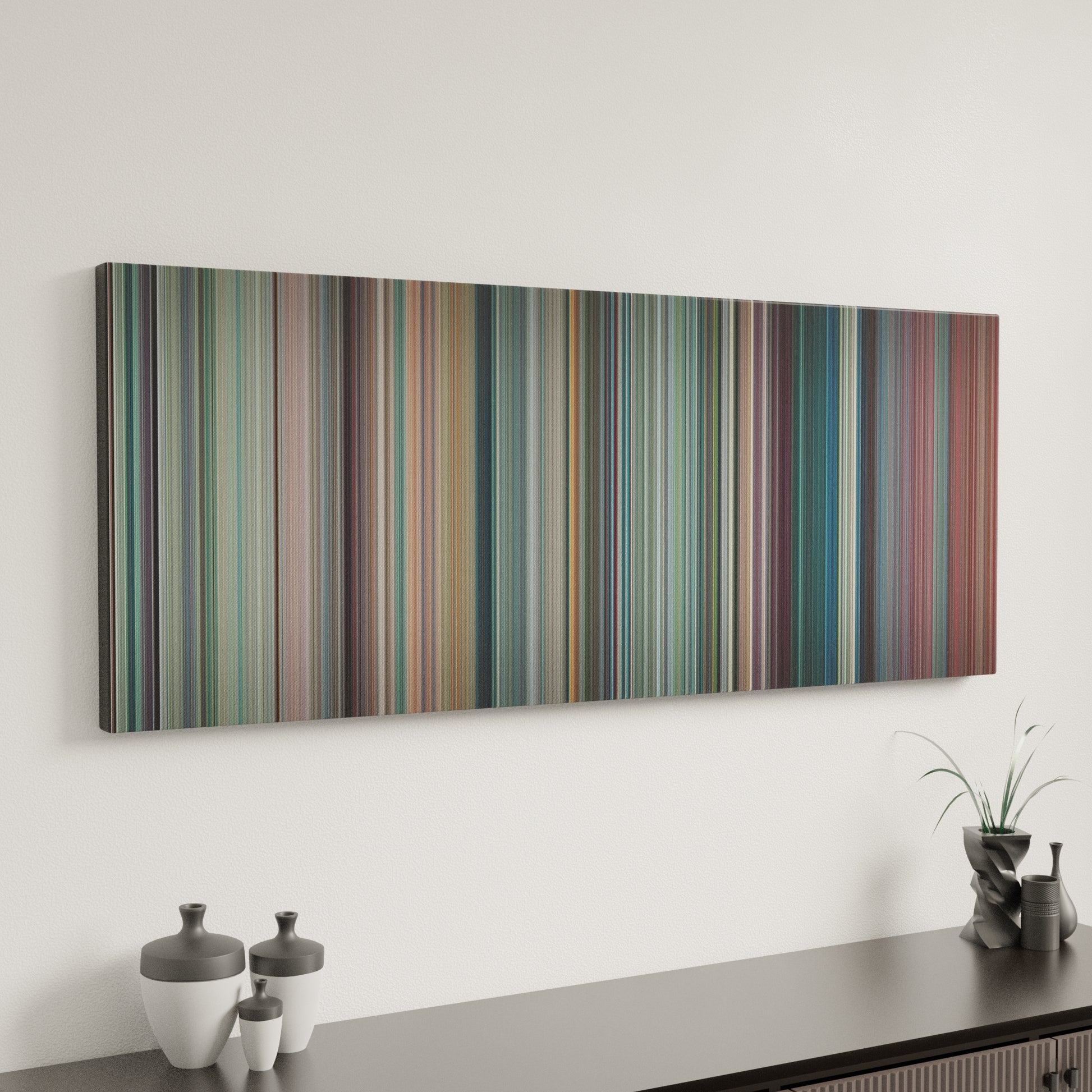 Minimal interior design with The Karate Kid Frome (2010) on the wall