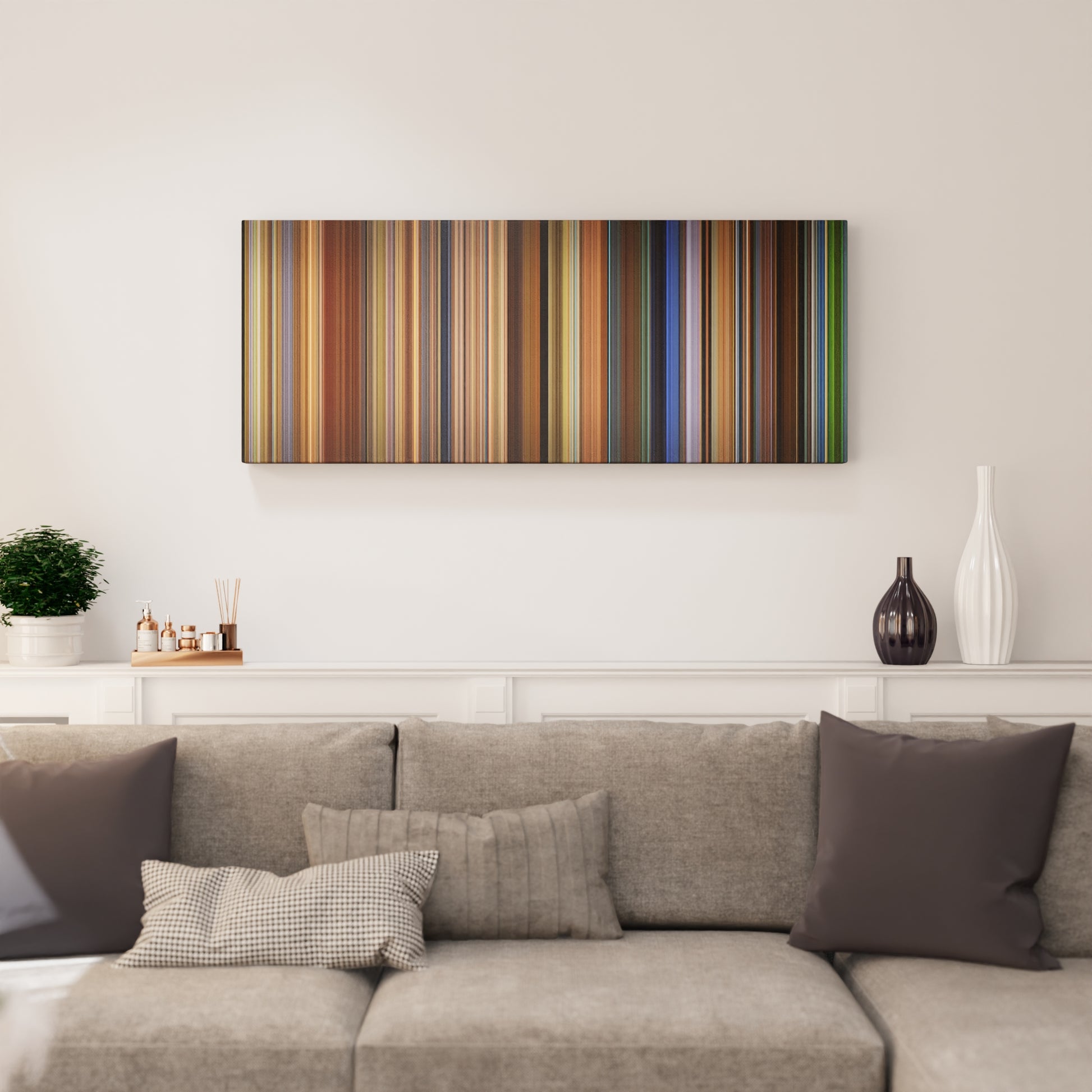 Living room interior with The Virgin Suicides Frome on the wall