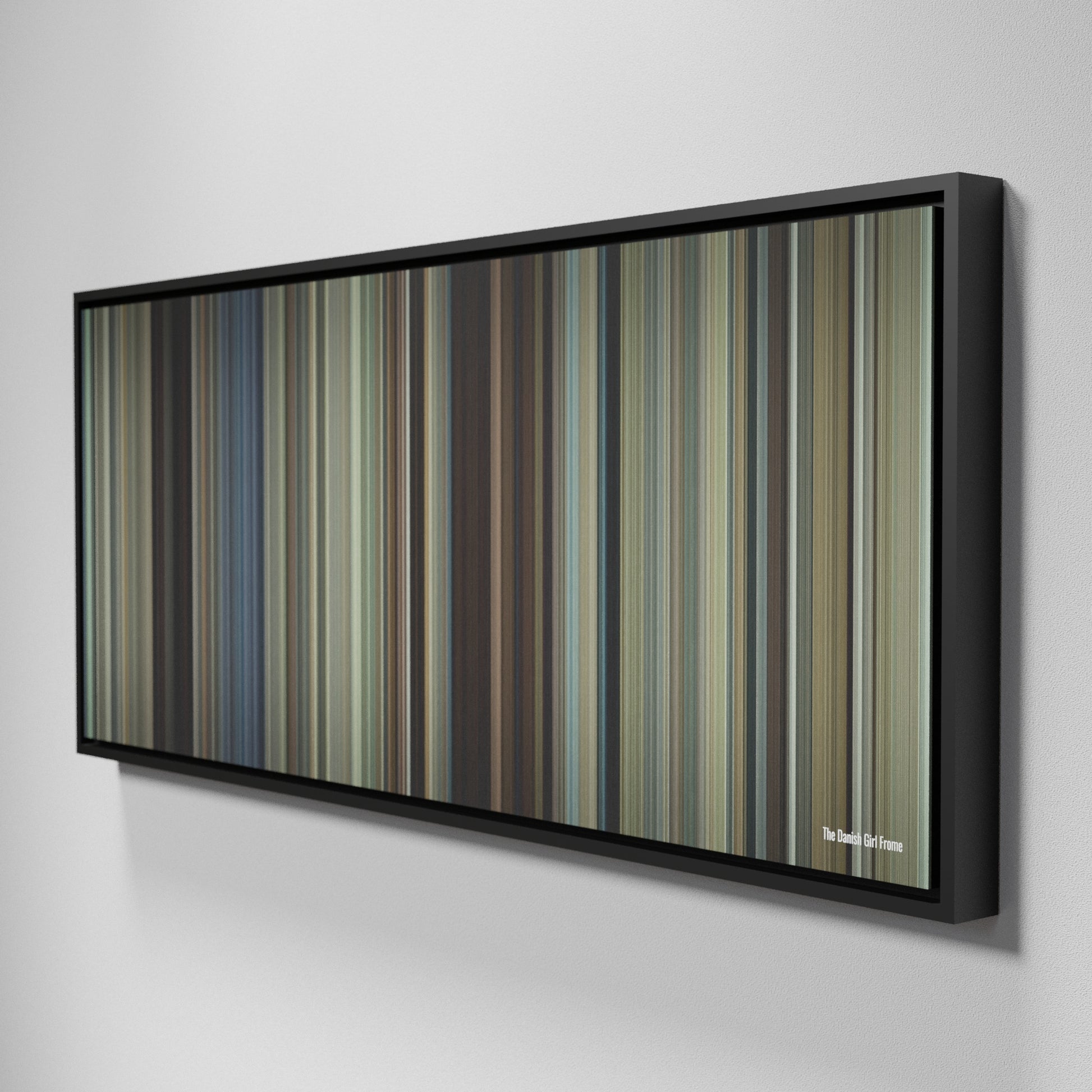 Side view of Framed Buff's of The Danish Girl Frome on the wall