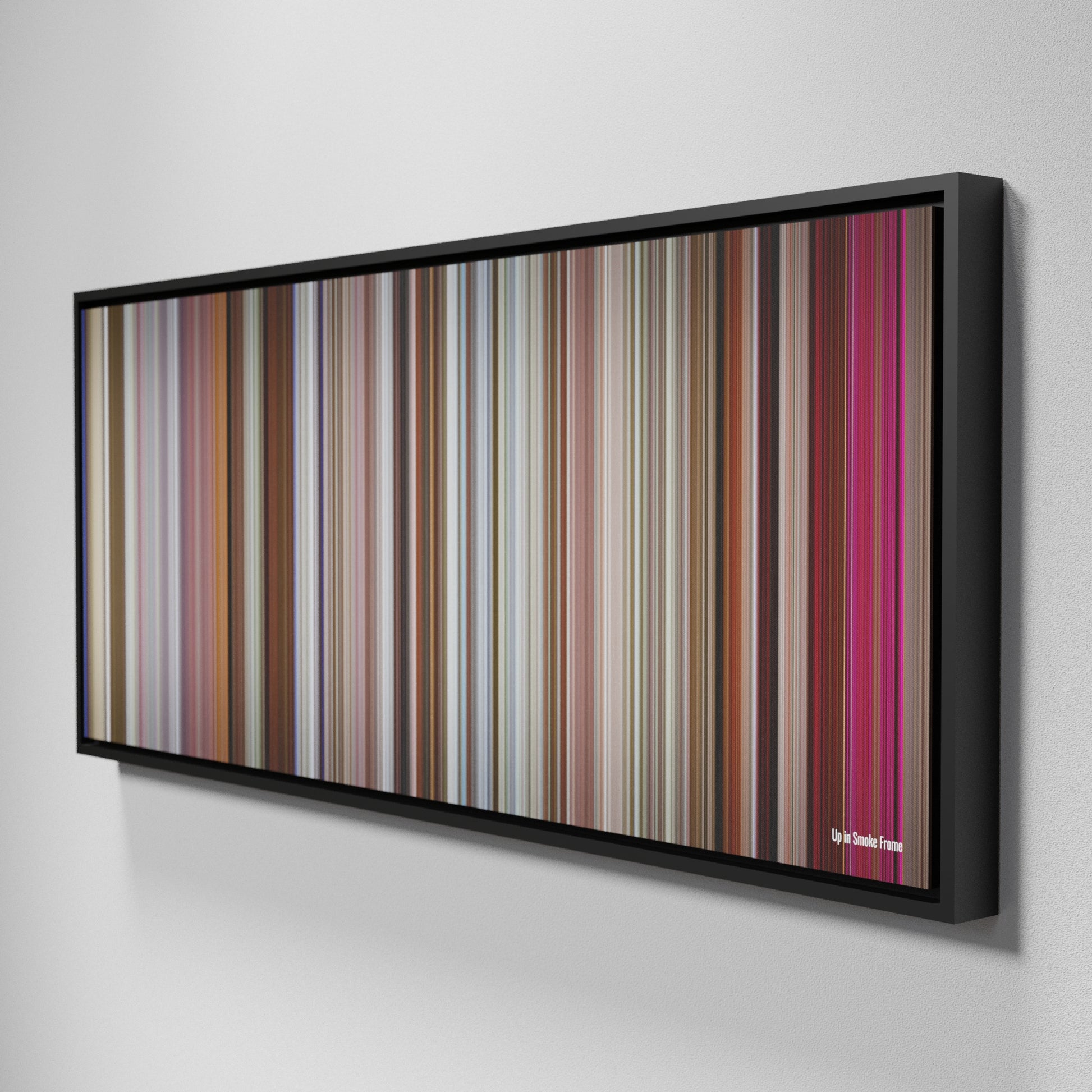 Side view of Framed Buff's of Up in Smoke Frome on the wall