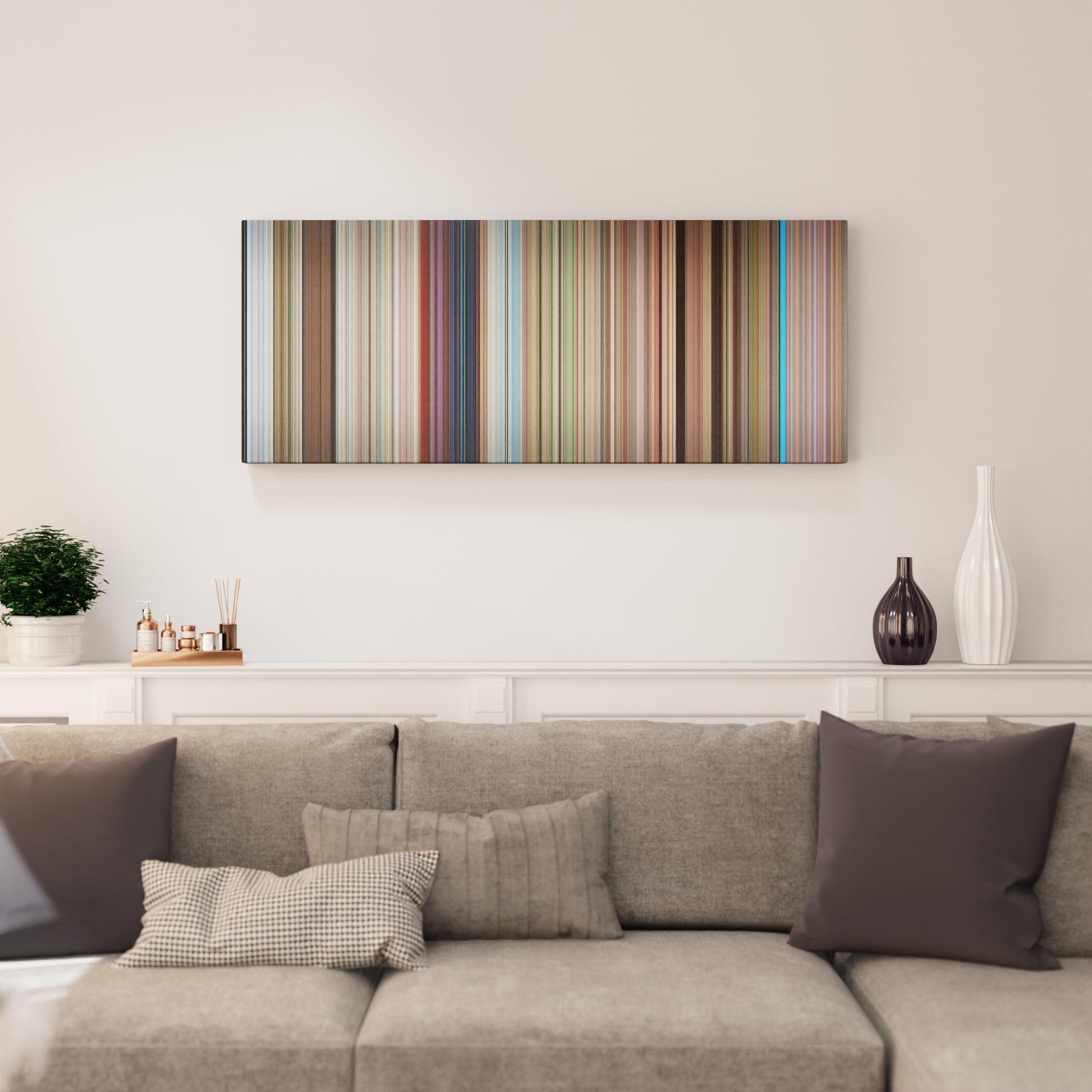 Living room interior with Rad Frome on the wall