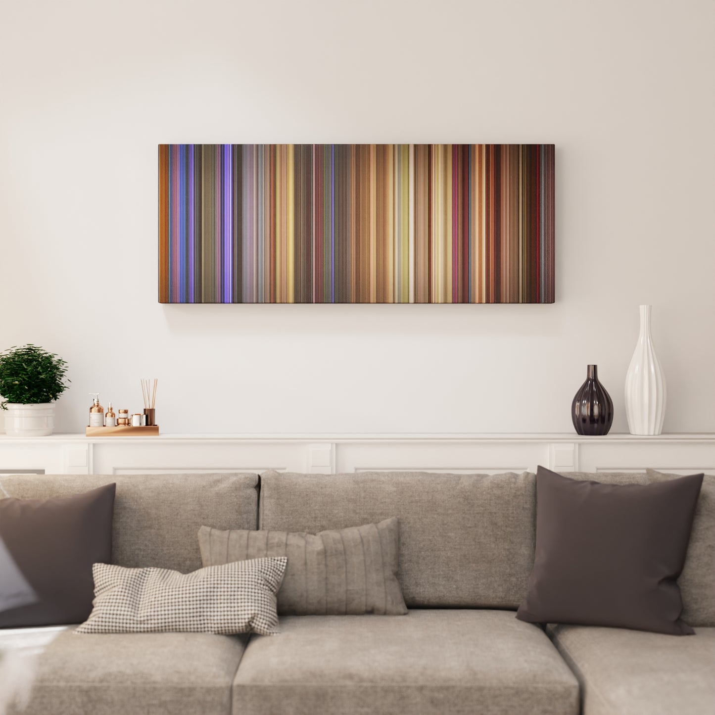 Living room interior with Pure Country Frome on the wall