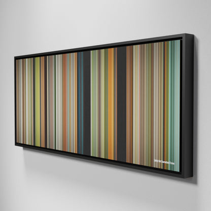 Side view of Framed Buff's of Safety Not Guaranteed Frome on the wall