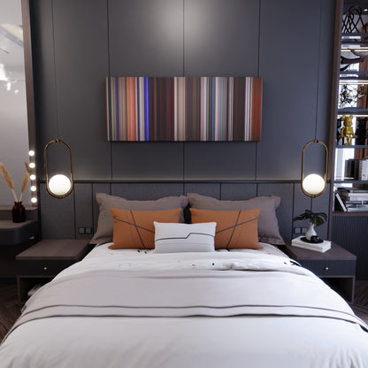 Bedroom interior with Assassination Nation Frome on the wall