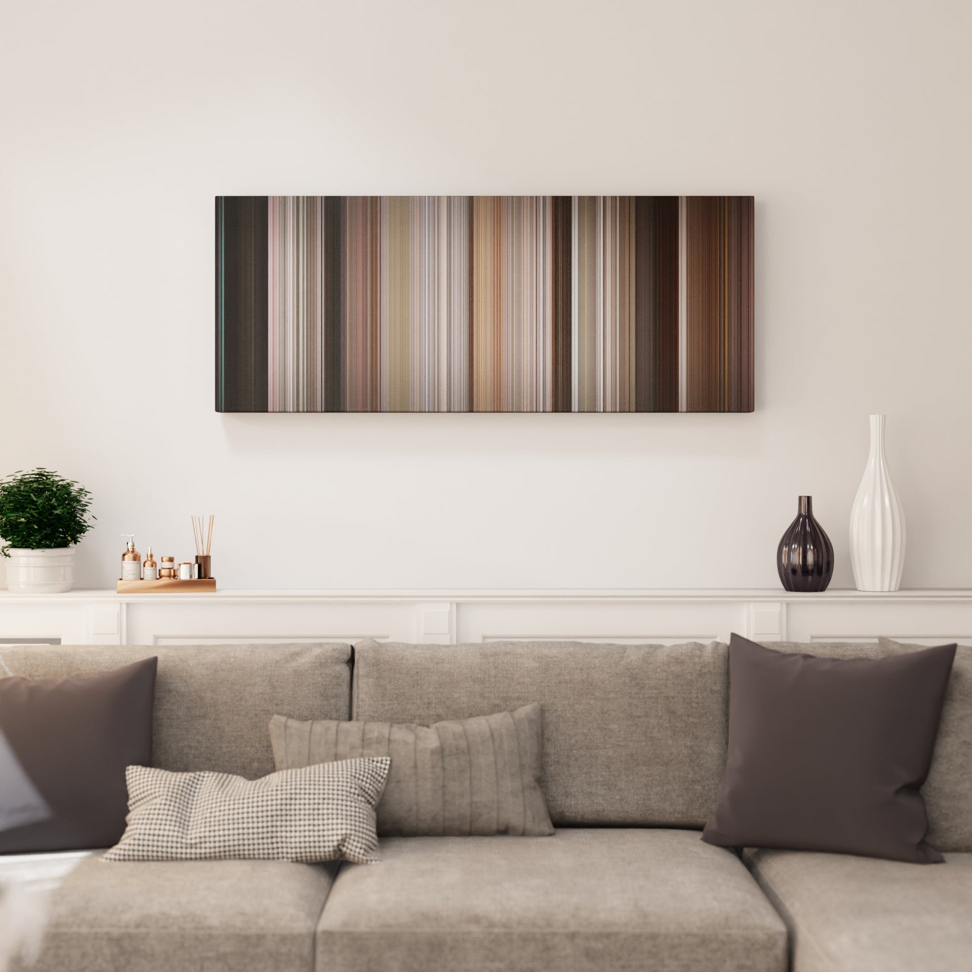 Living room interior with A Bronx Tale Frome on the wall