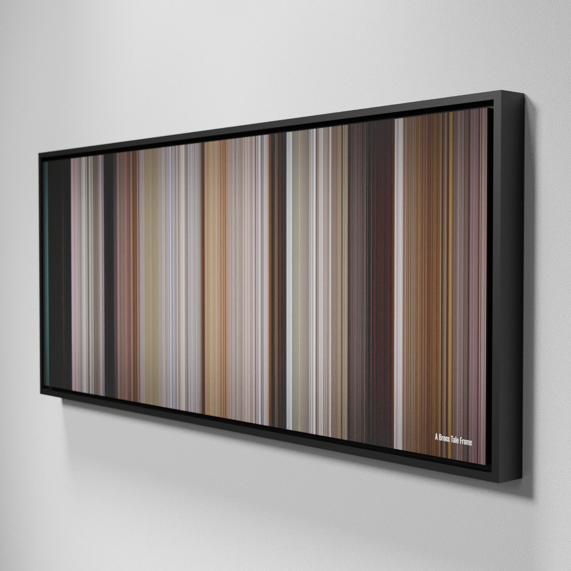 Side view of Framed Buff's of A Bronx Tale Frome on the wall