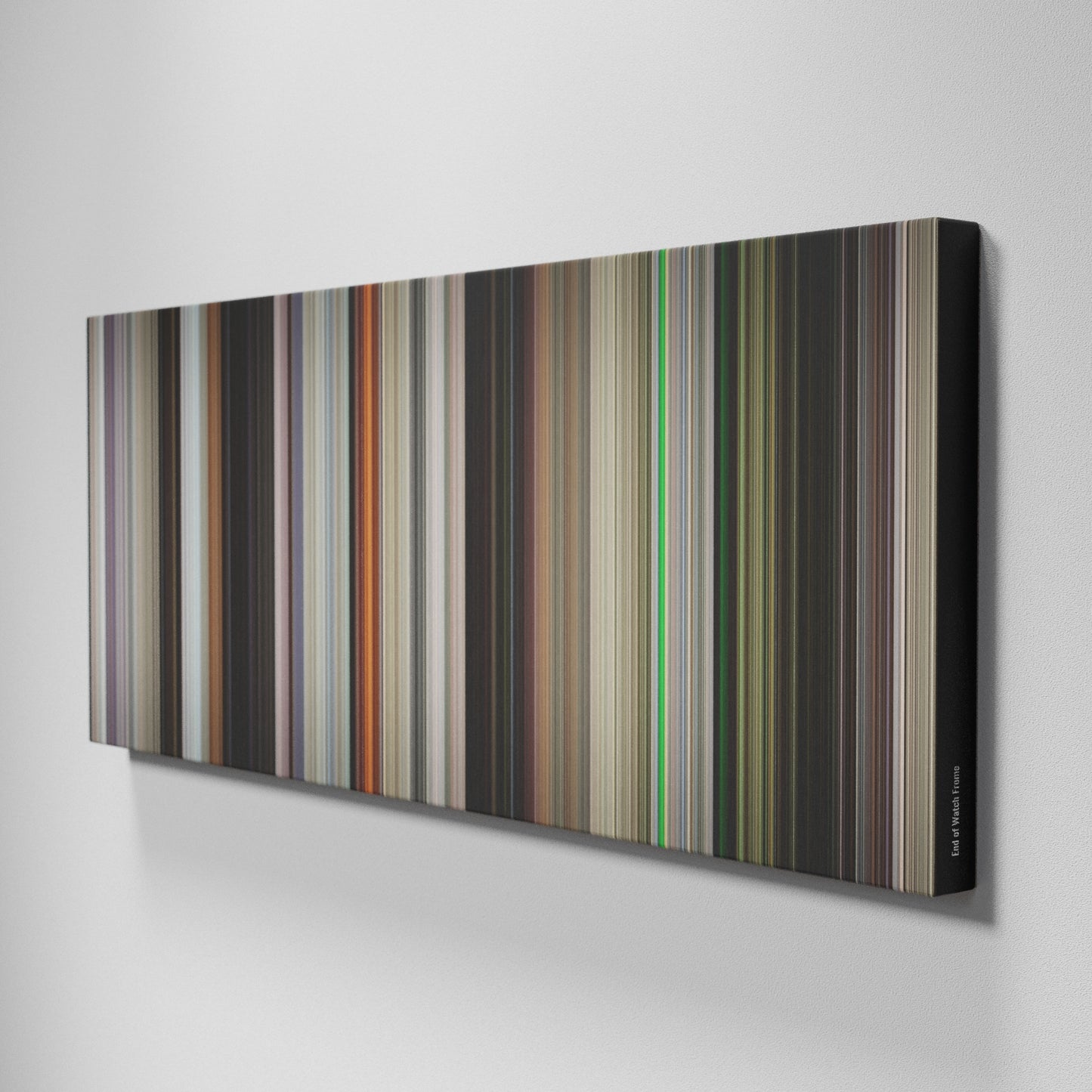 Side view of Buff's of End of Watch Frome on the wall