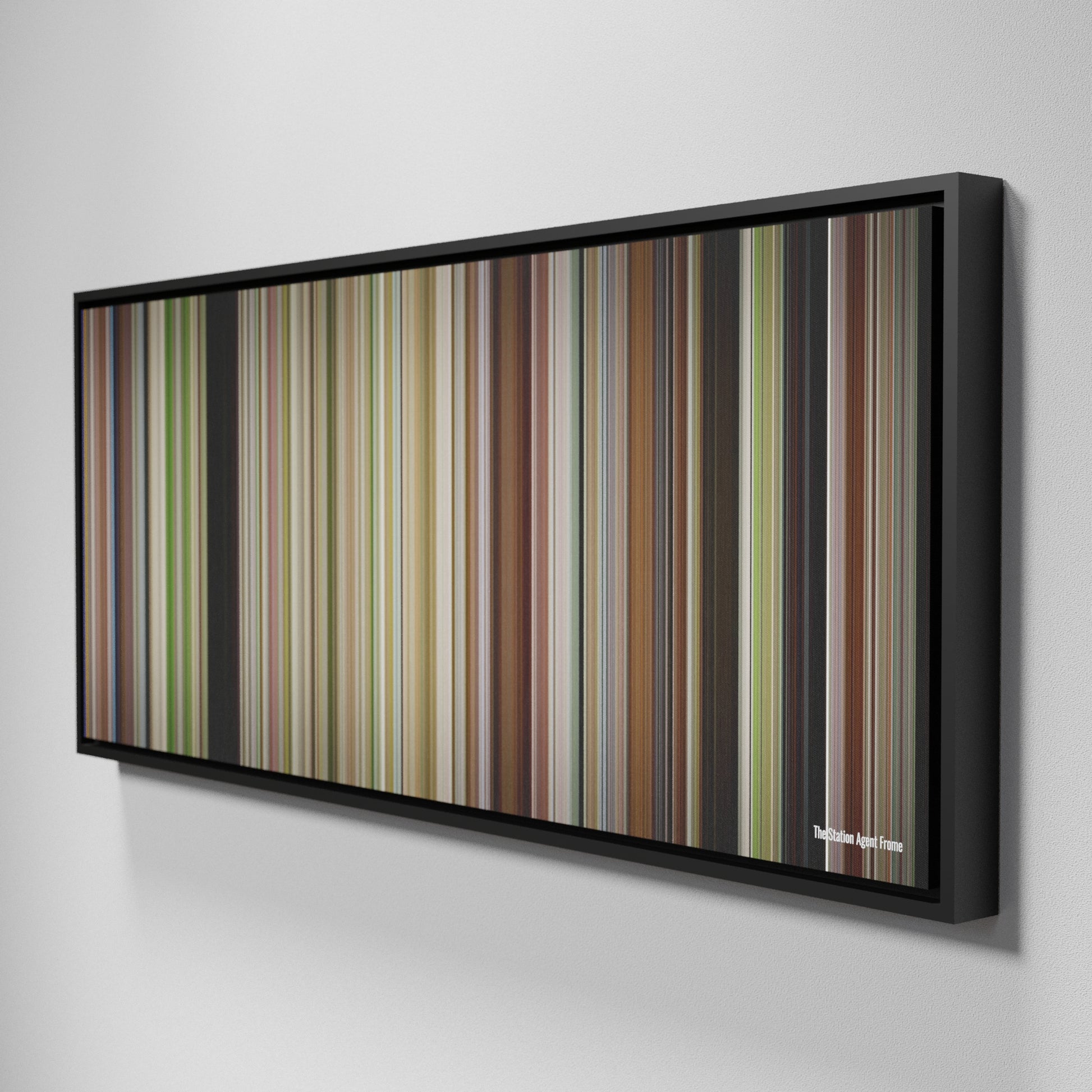 Side view of Framed Buff's of The Station Agent Frome on the wall