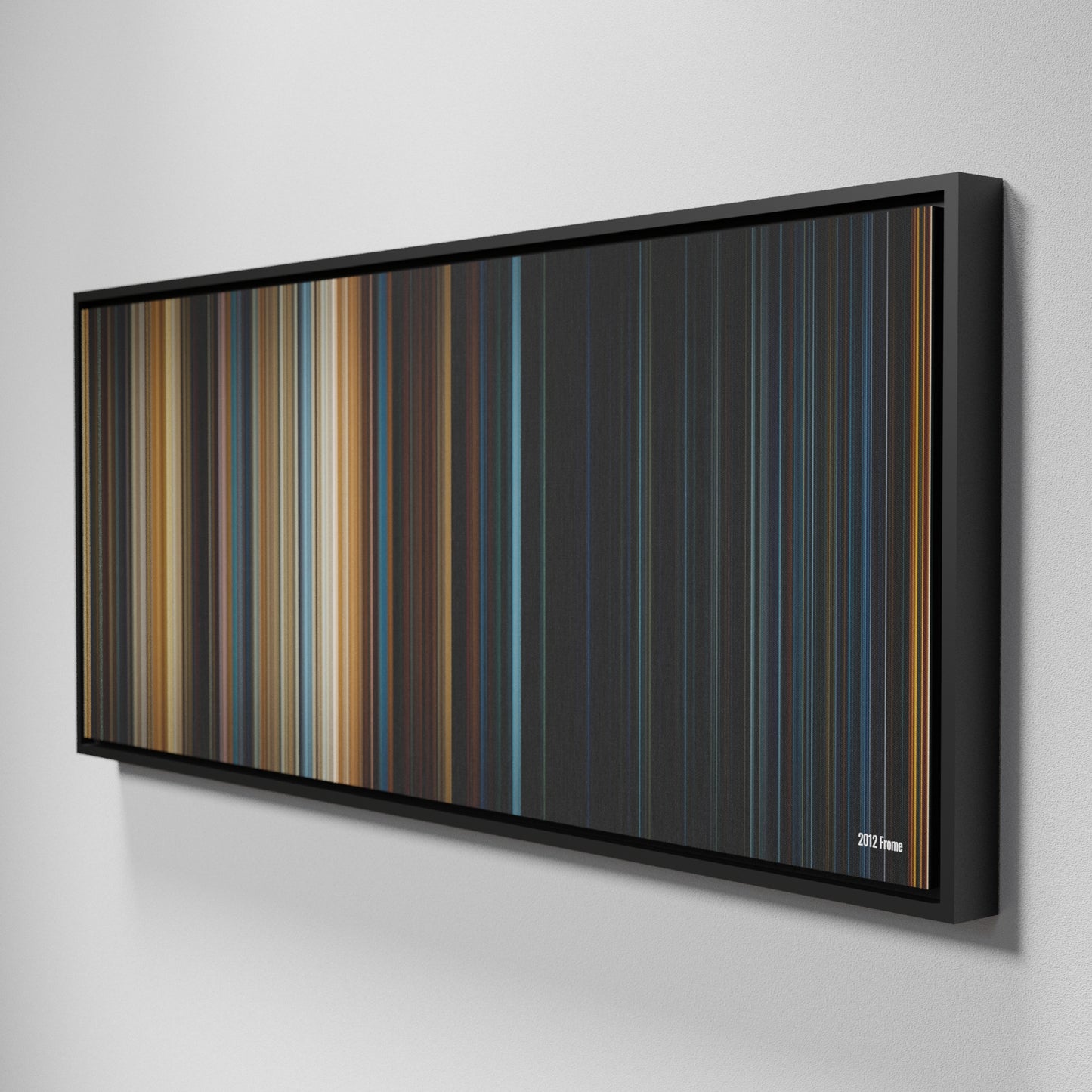 Side view of Framed Buff's of 2012 Frome on the wall