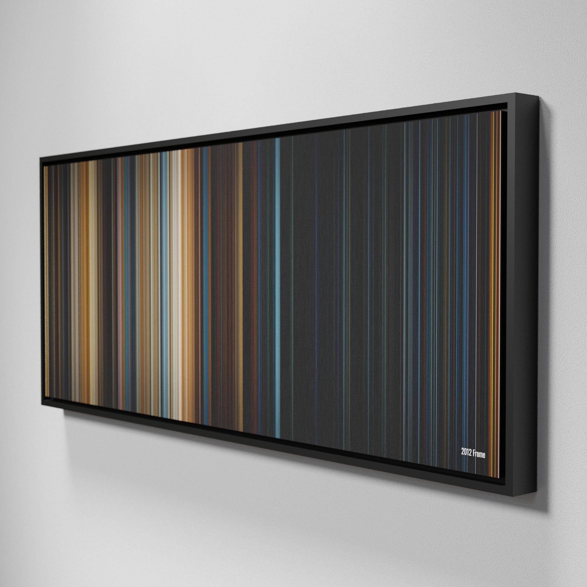 Side view of Framed Buff's of 2012 Frome on the wall