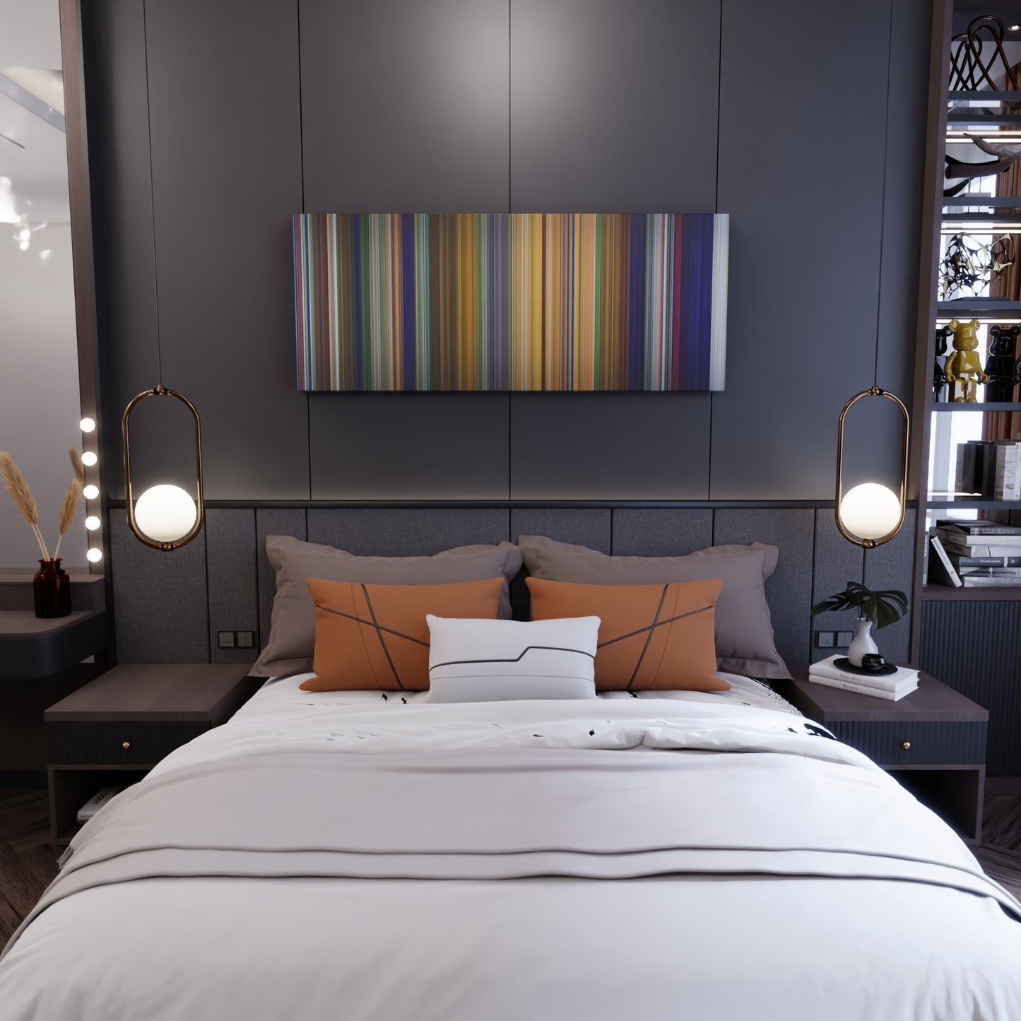 Bedroom interior with Tarzan Frome on the wall