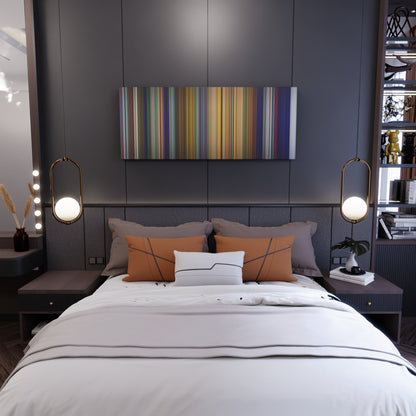 Bedroom interior with Tarzan Frome on the wall