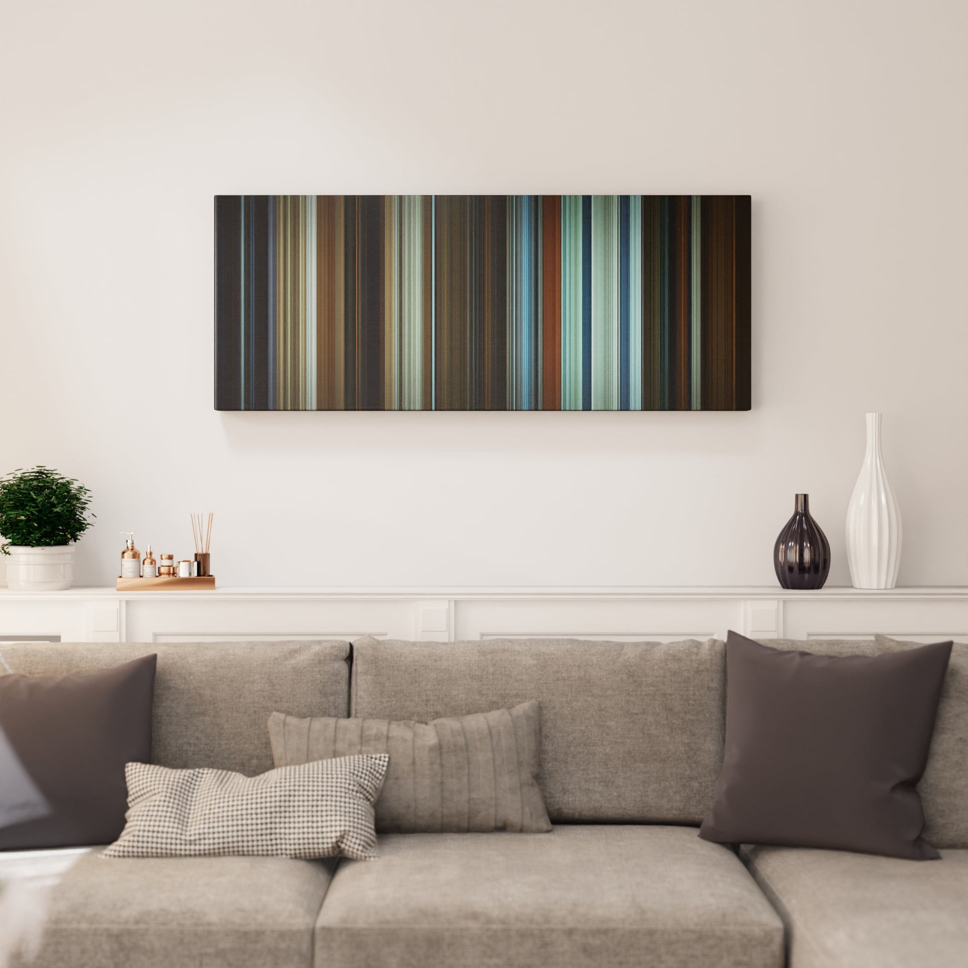 Living room interior with The Invisible Man Frome on the wall