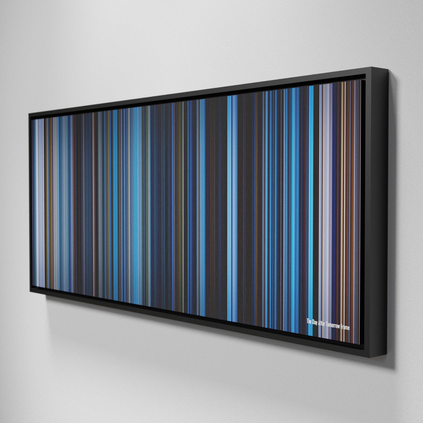 Side view of Framed Buff's of The Day After Tomorrow Frome on the wall