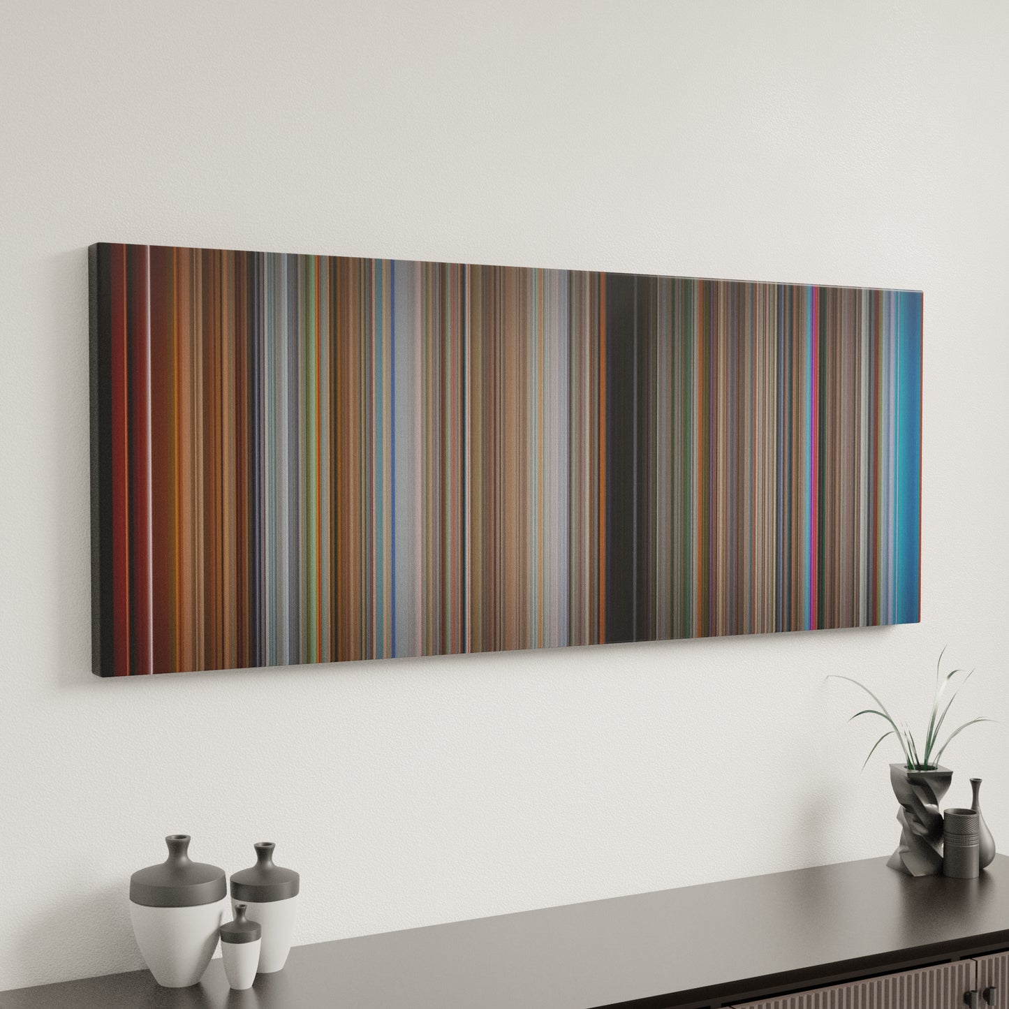 Minimal interior design with Koyaanisqatsi Frome on the wall