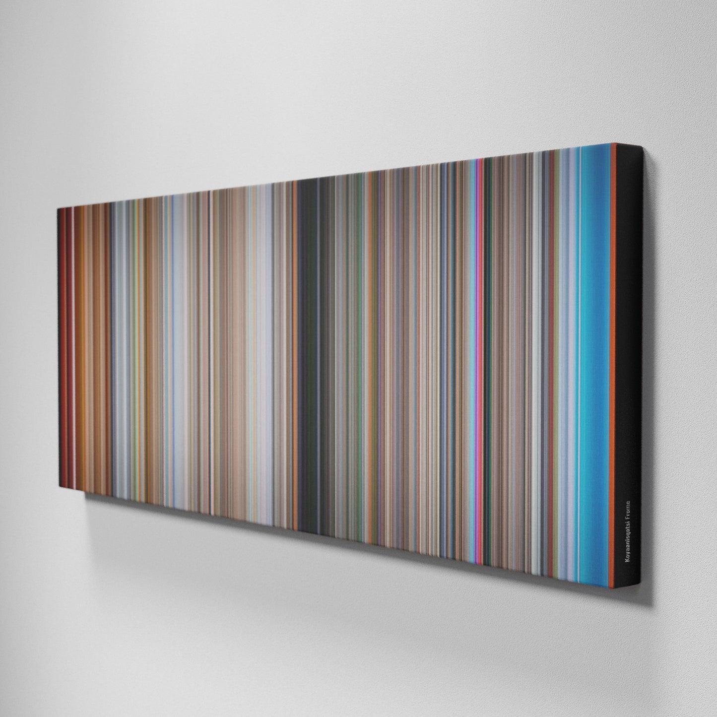 Side view of Buff's of Koyaanisqatsi Frome on the wall