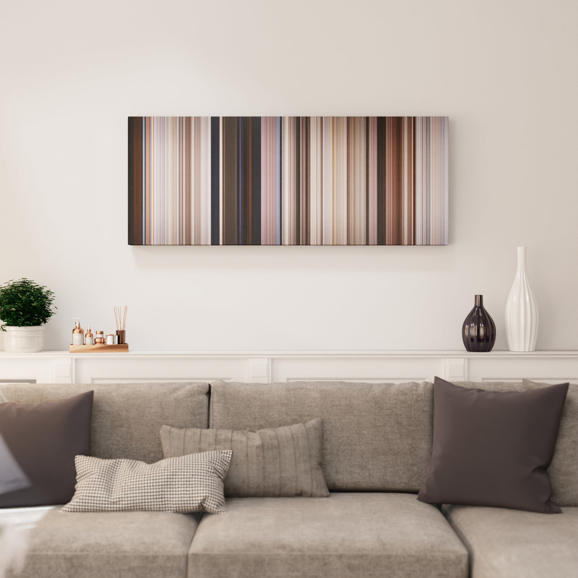 Living room interior with Monty Python's Life of Brian Frome on the wall