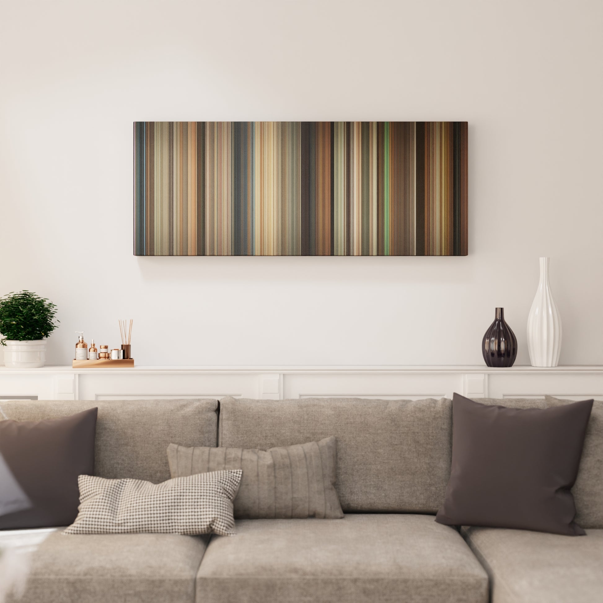 Living room interior with Footloose Frome on the wall