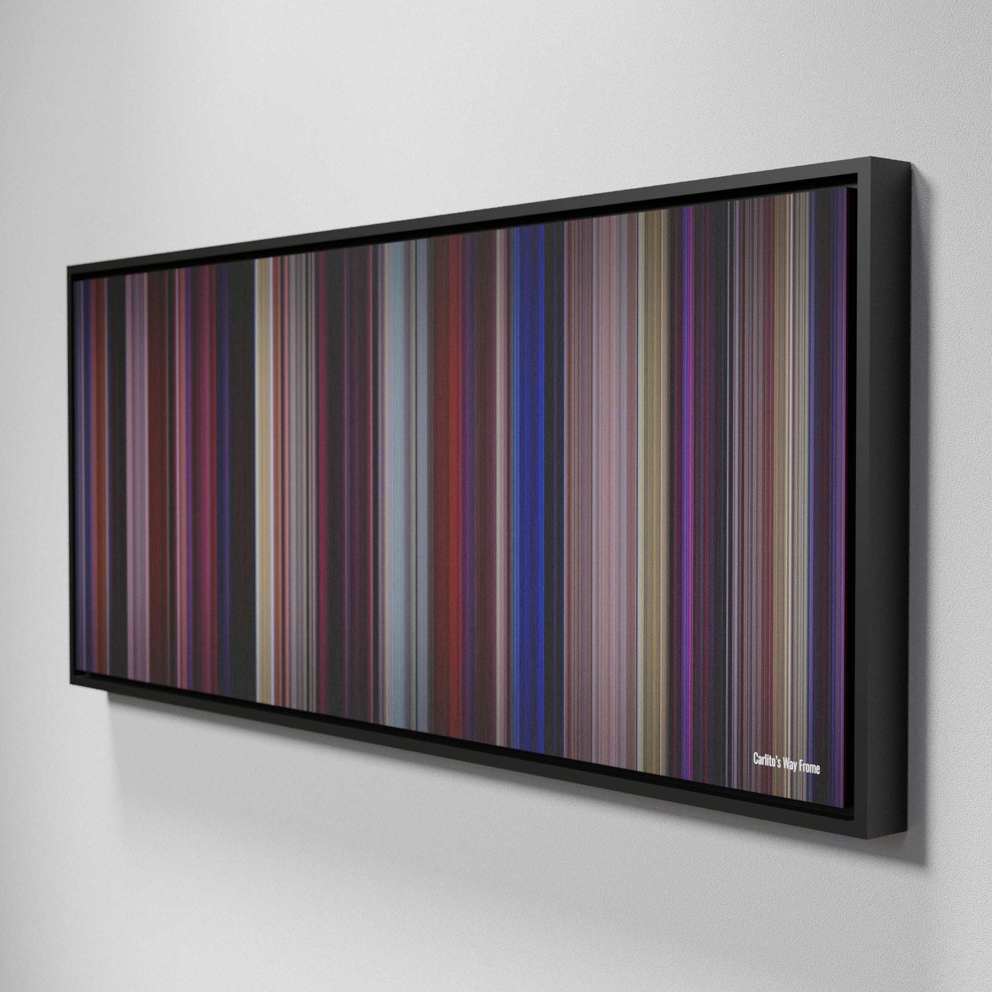 Side view of Framed Buff's of Carlito's Way Frome on the wall