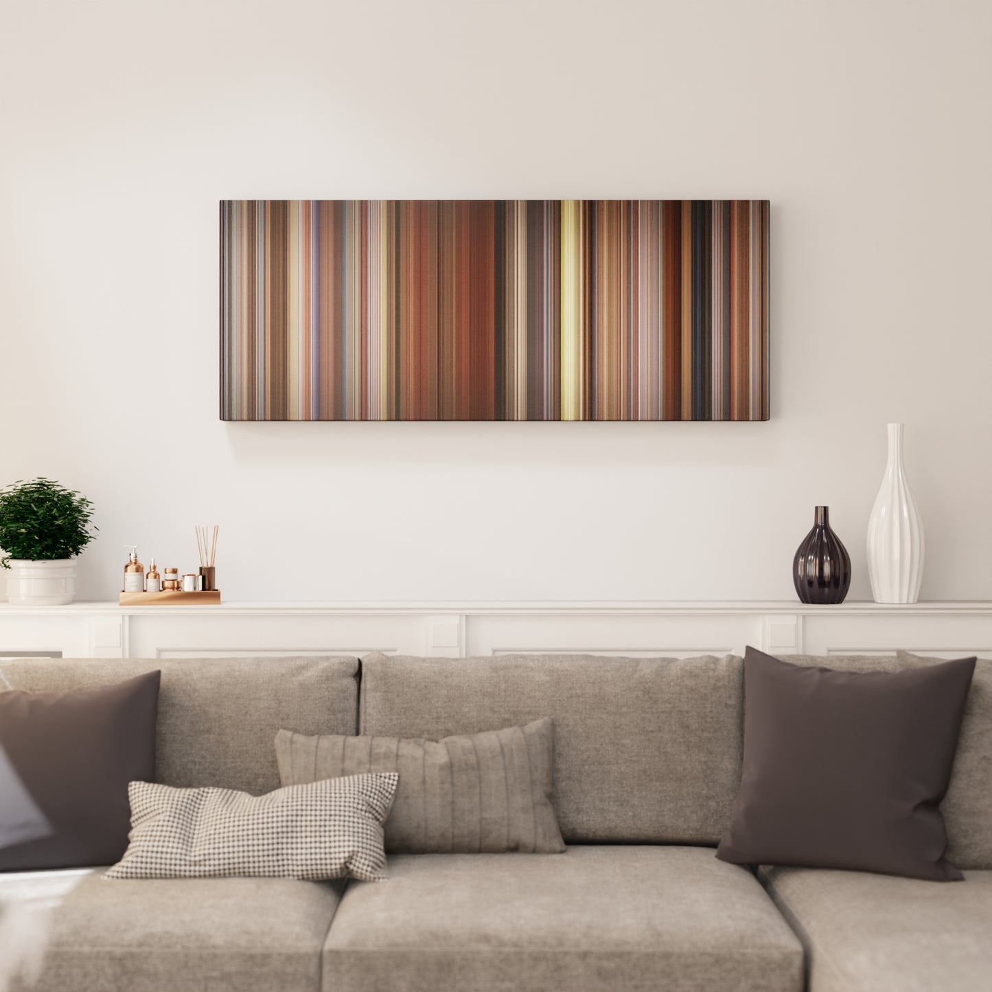 Living room interior with Sideways Frome on the wall