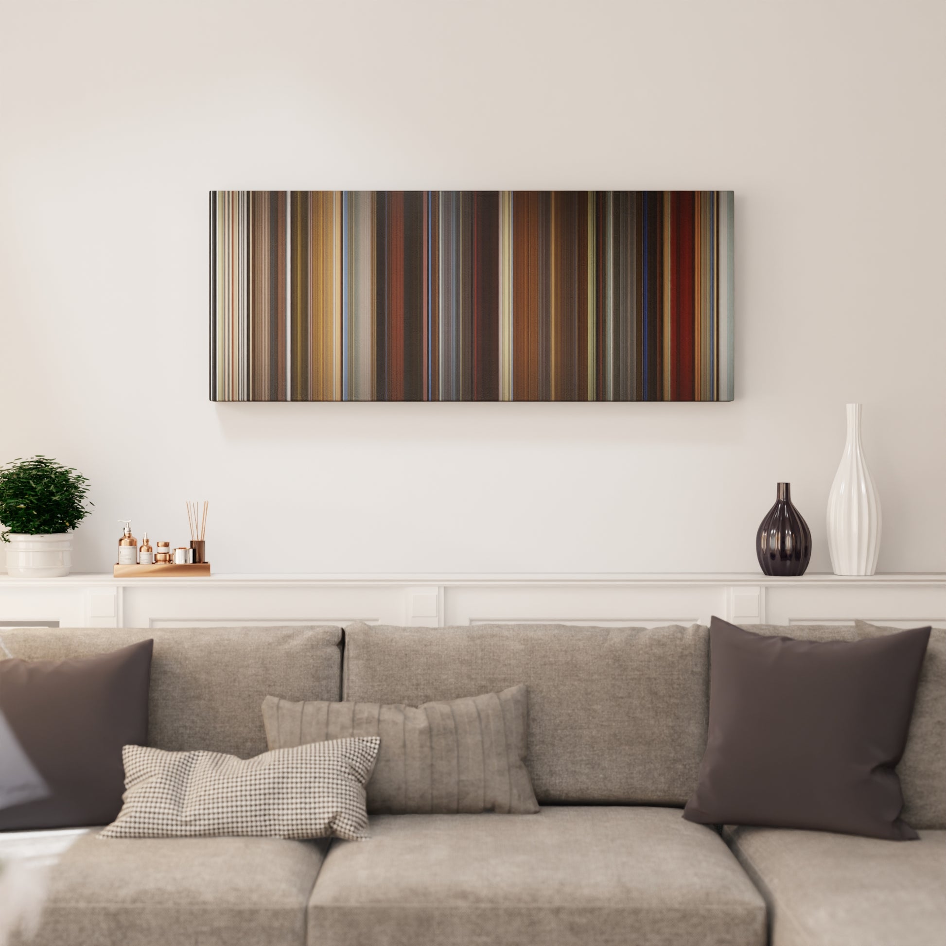 Living room interior with Eternal Beauty Frome on the wall