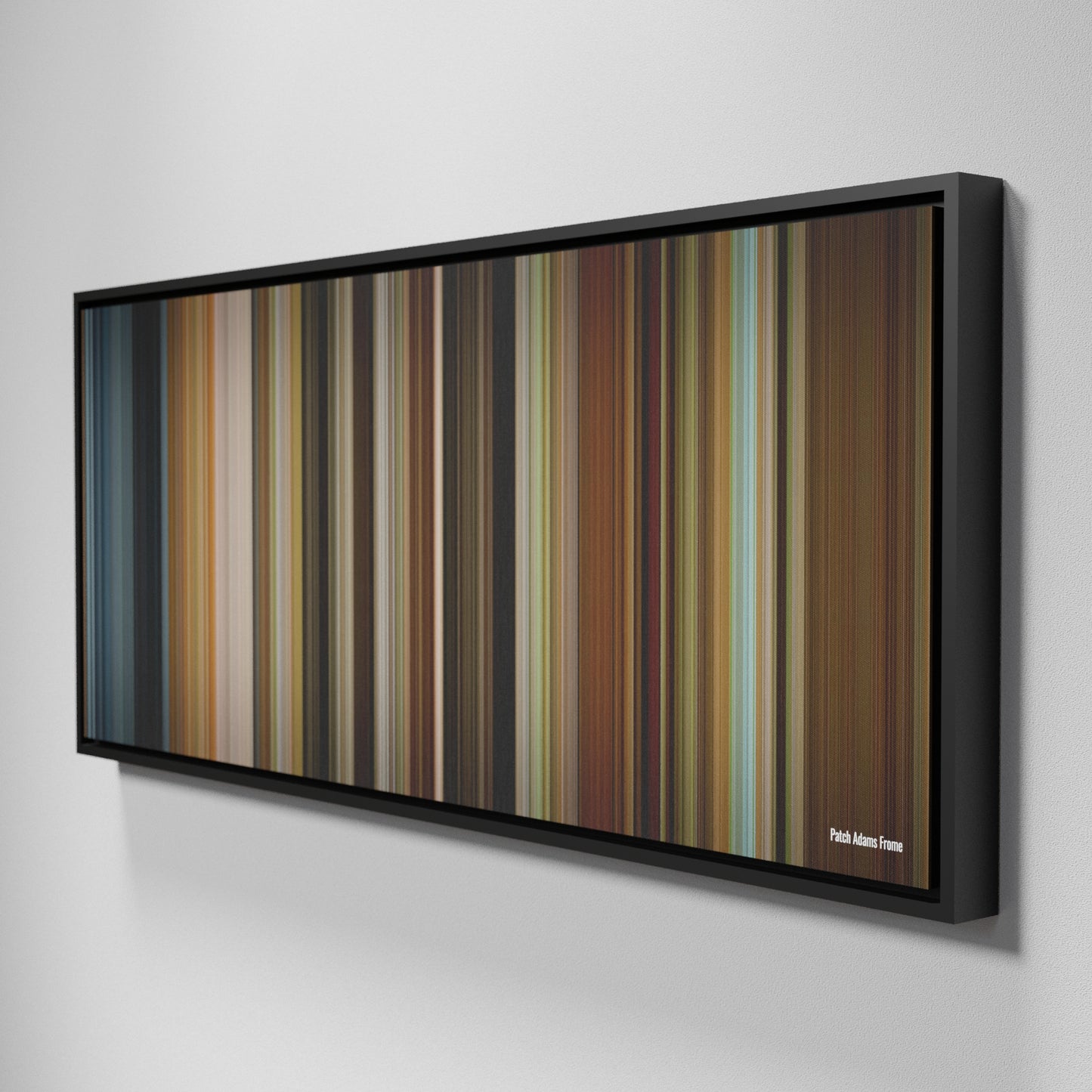 Side view of Framed Buff's of Patch Adams Frome on the wall