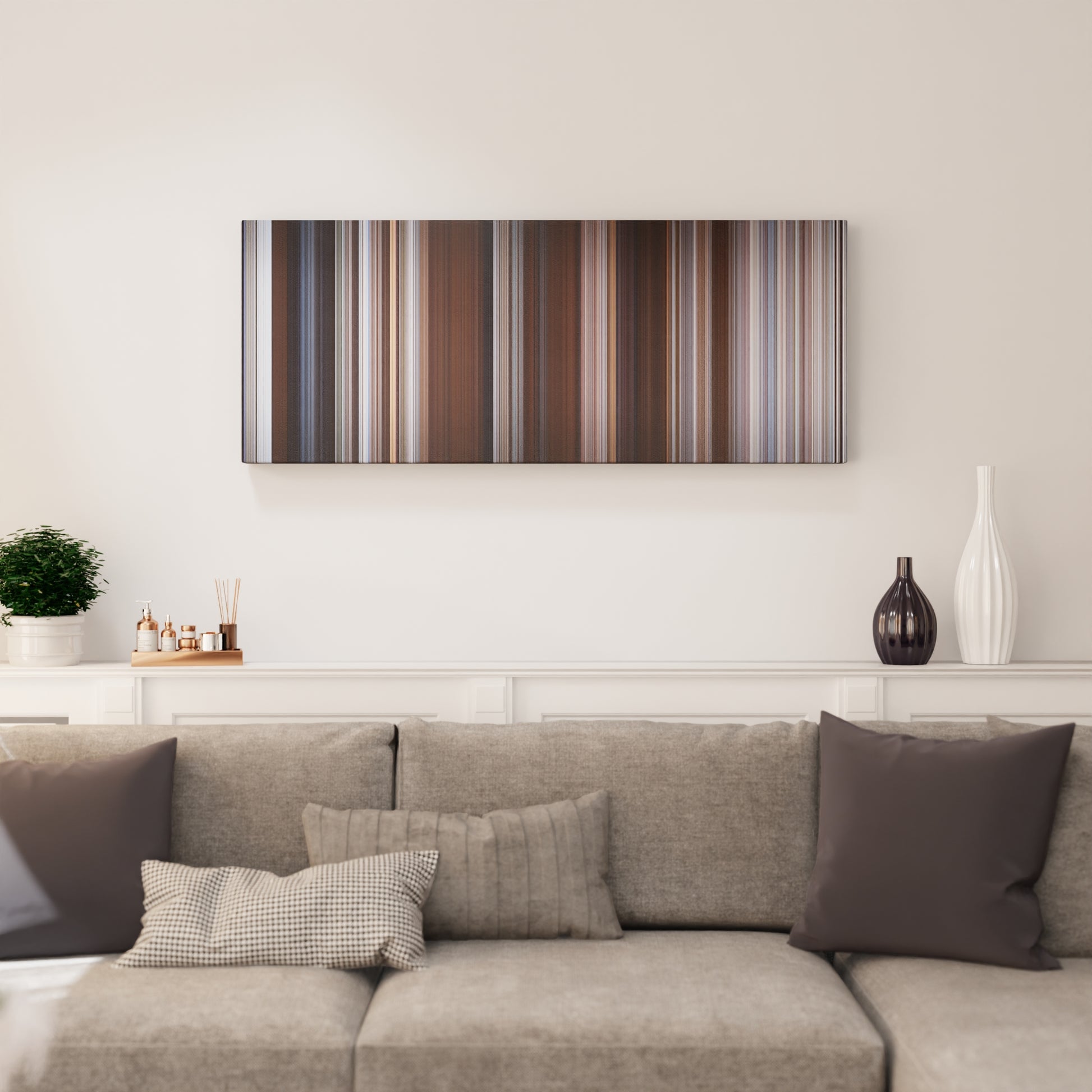 Living room interior with Out Cold Frome on the wall