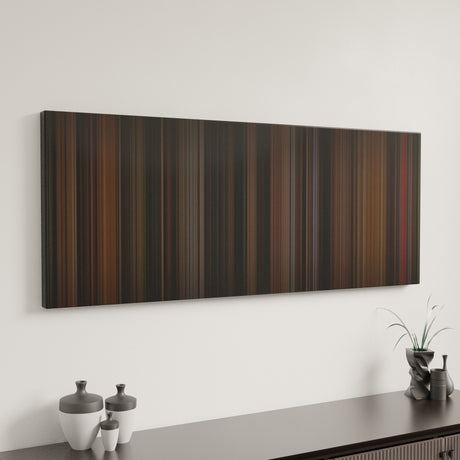 Broadcast News canvas art in modern interior - movie color palette