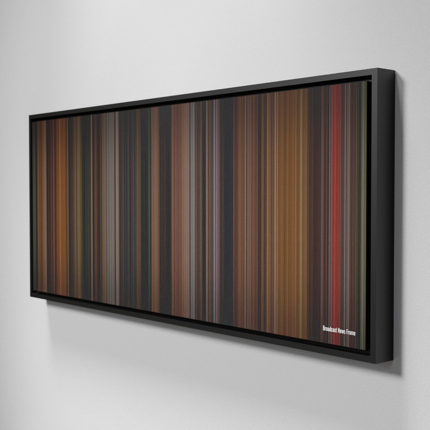 Side view of Framed Buff's of Broadcast News Frome on the wall