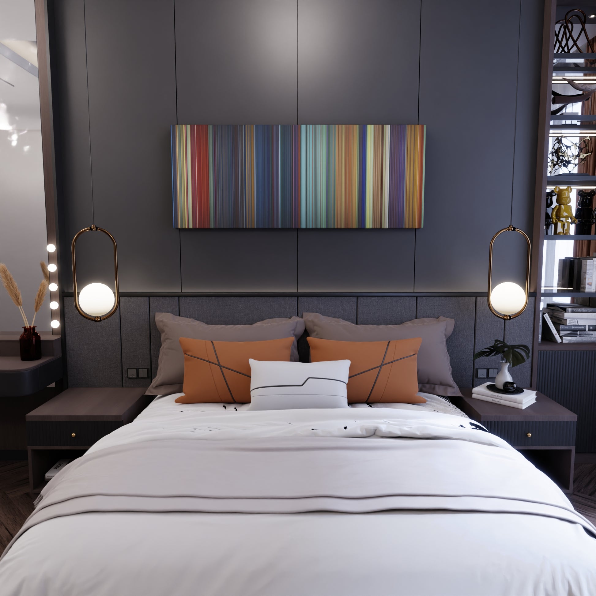 Bedroom interior with The Emperor's New Groove Frome on the wall