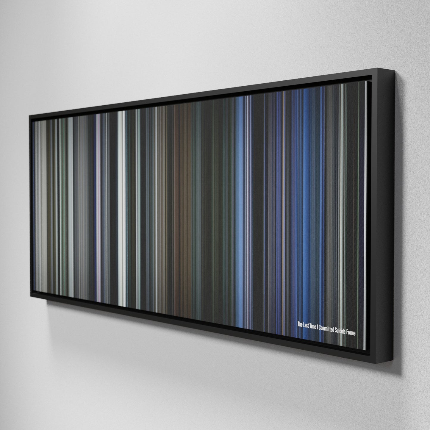 Side view of Framed Buff's of The Last Time I Committed Suicide Frome on the wall