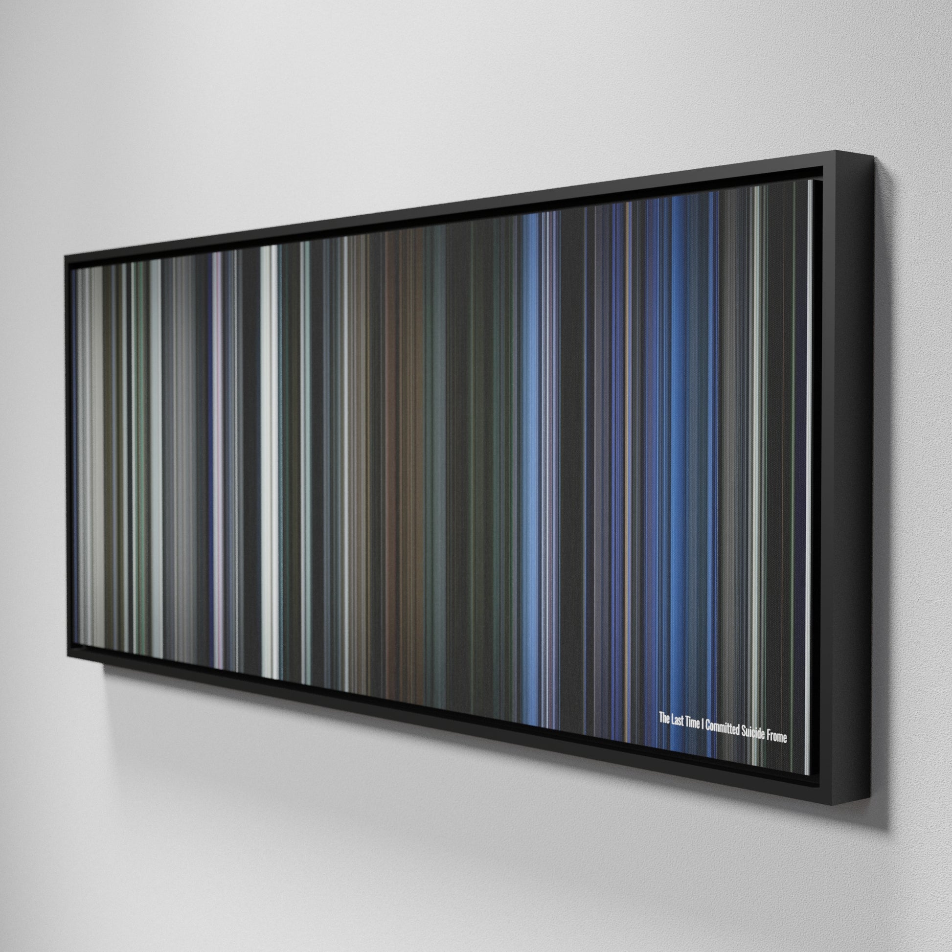 Side view of Framed Buff's of The Last Time I Committed Suicide Frome on the wall