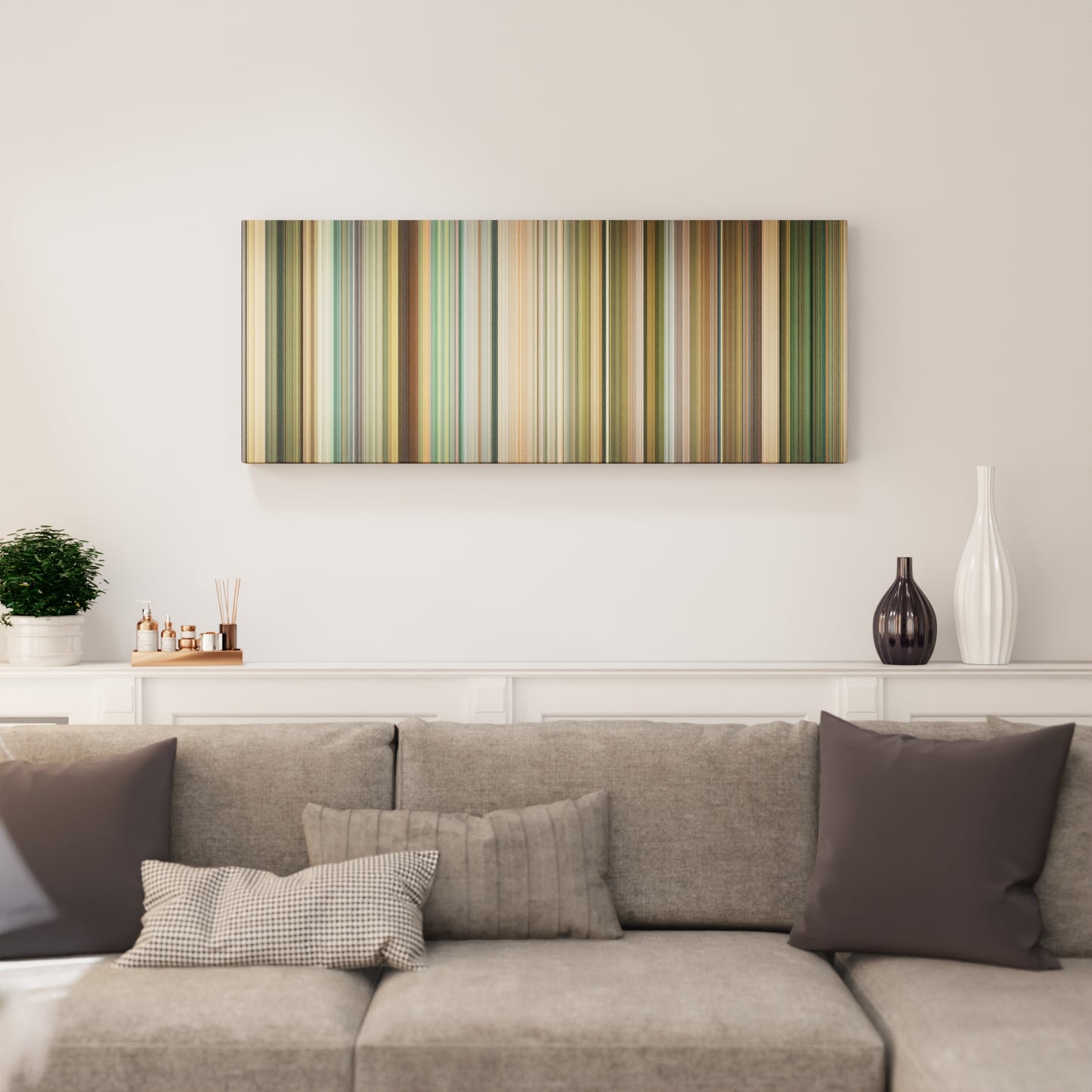 Living room interior with You Don't Mess with the Zohan Frome on the wall