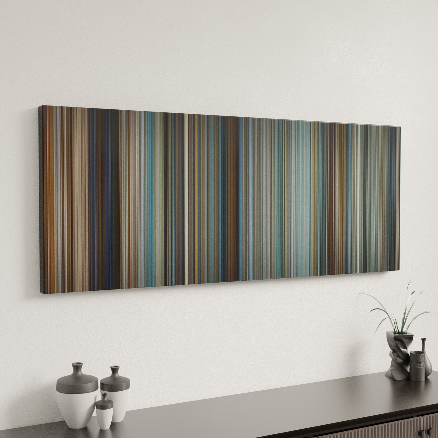 Minimal interior design with Pearl Harbor Frome on the wall