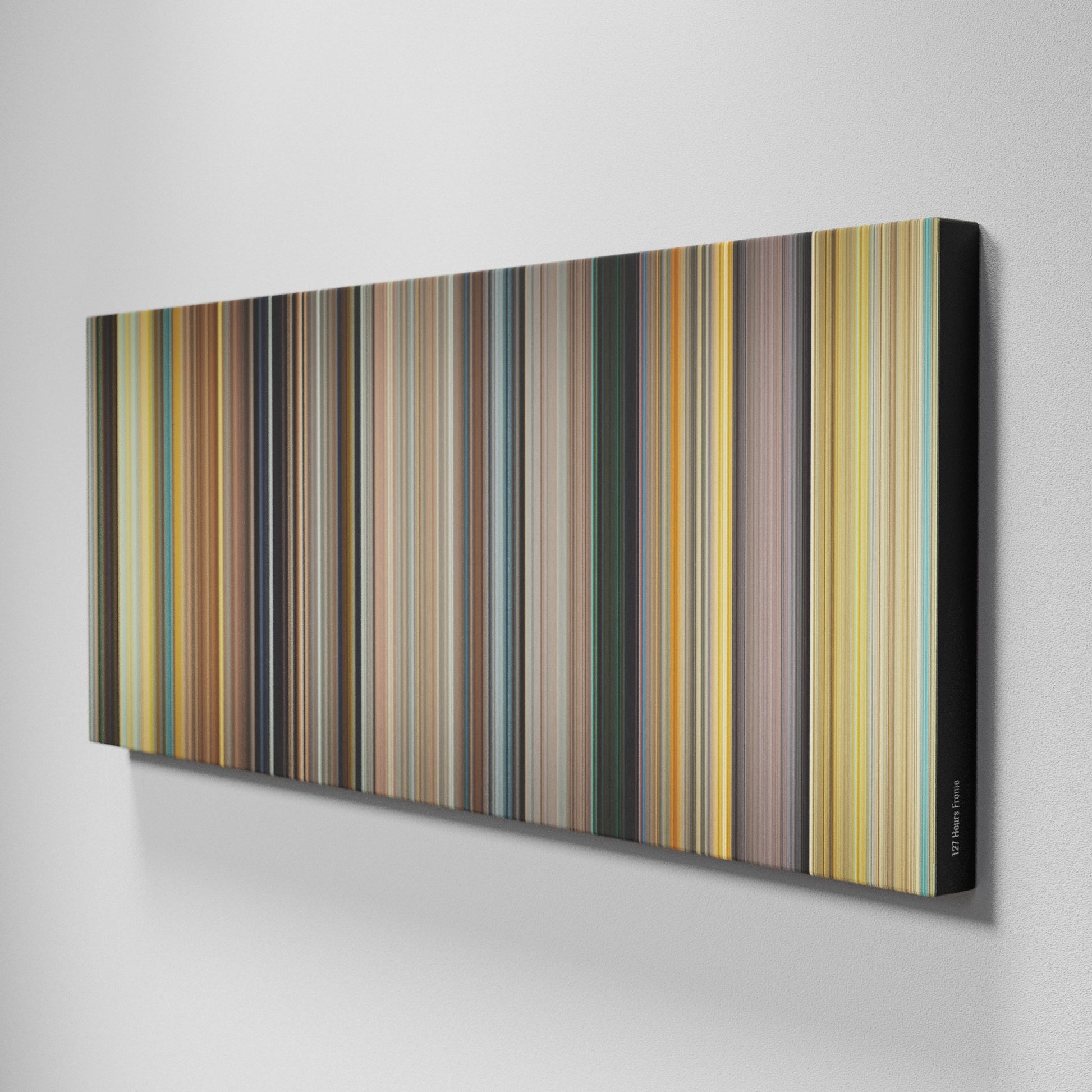 Side view of Buff's of 127 Hours Frome on the wall