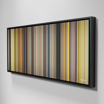 Side view of Framed Buff's of 127 Hours Frome on the wall