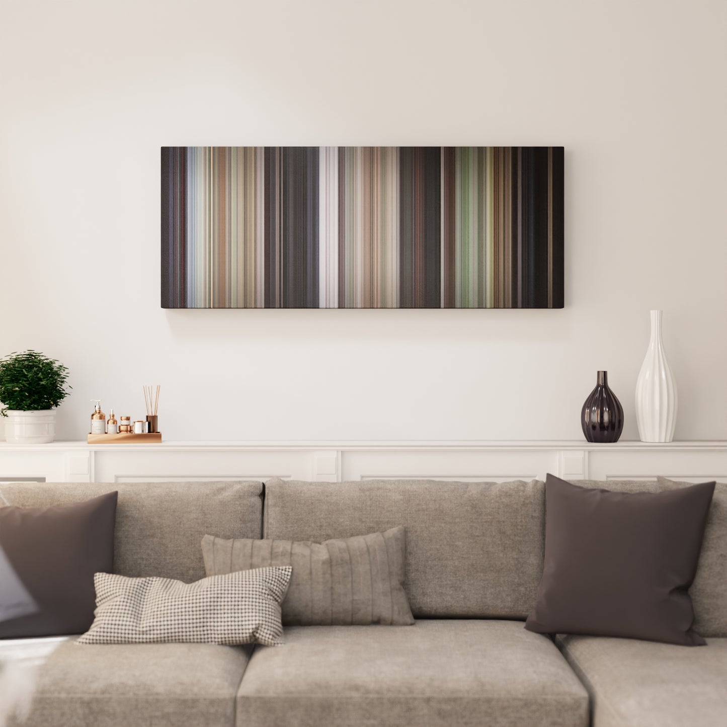 Living room interior with Miami Vice: Brother's Keeper Frome on the wall