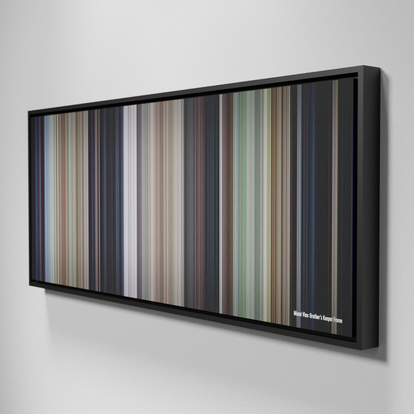 Side view of Framed Buff's of Miami Vice: Brother's Keeper Frome on the wall