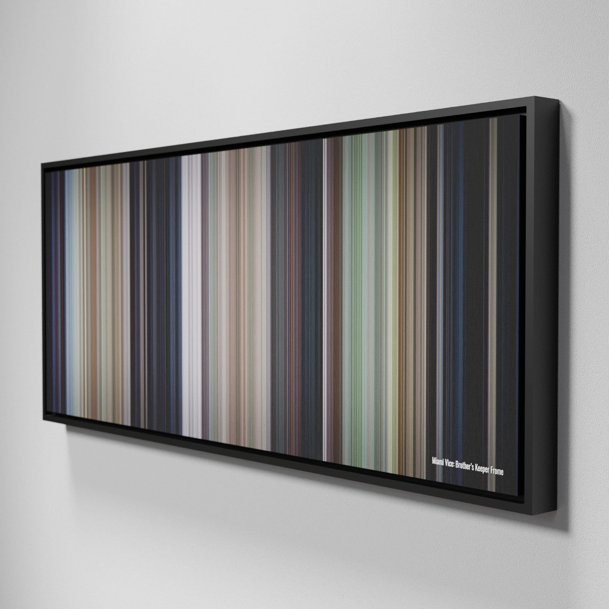 Side view of Framed Buff's of Miami Vice: Brother's Keeper Frome on the wall