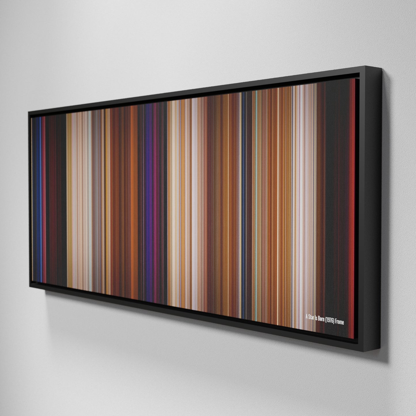 Side view of Framed Buff's of A Star Is Born Frome (1976) on the wall