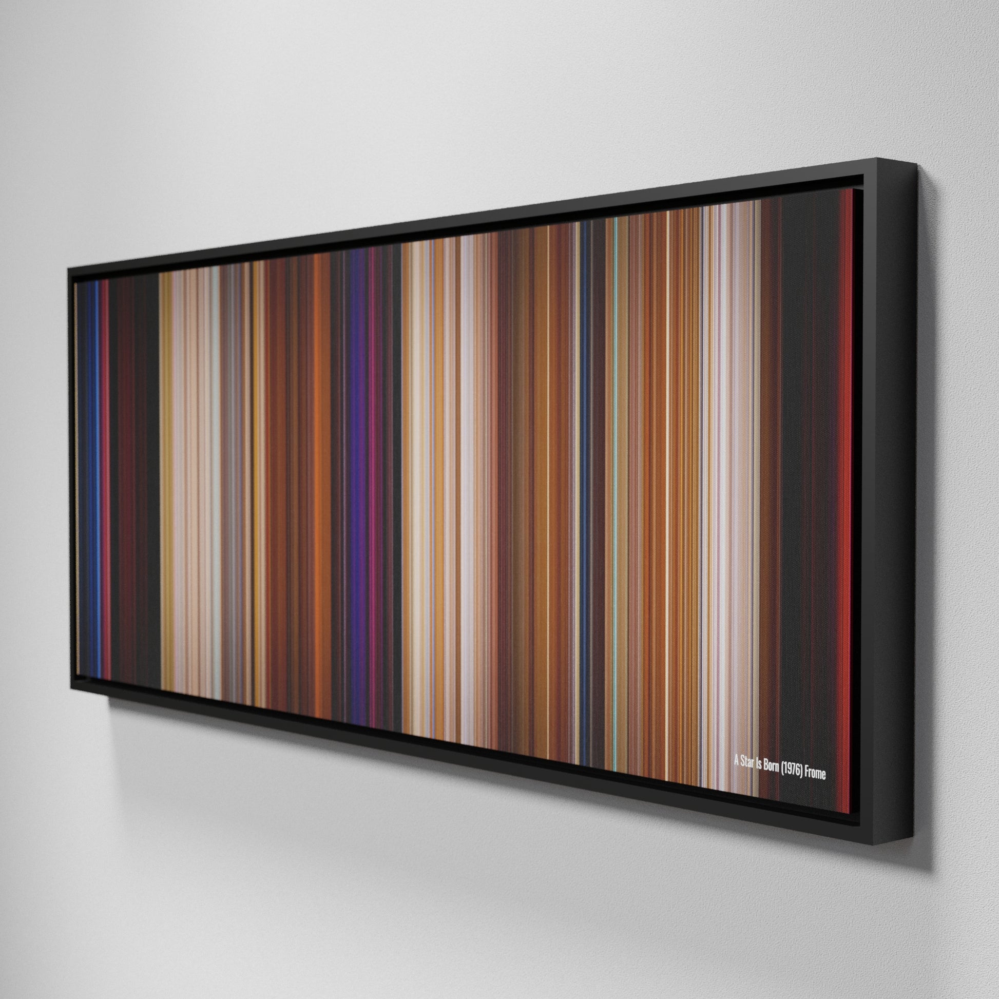 Side view of Framed Buff's of A Star Is Born Frome (1976) on the wall