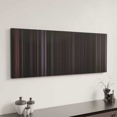 Bound canvas art in modern interior - movie color palette