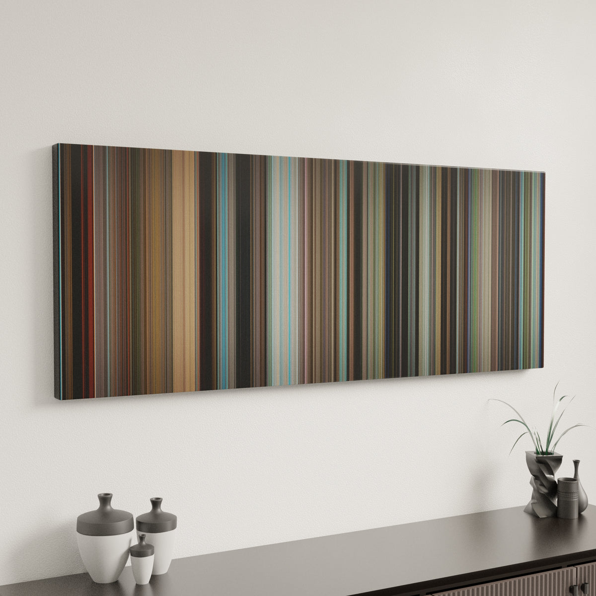 Grave of the Fireflies canvas art in modern interior - movie color palette